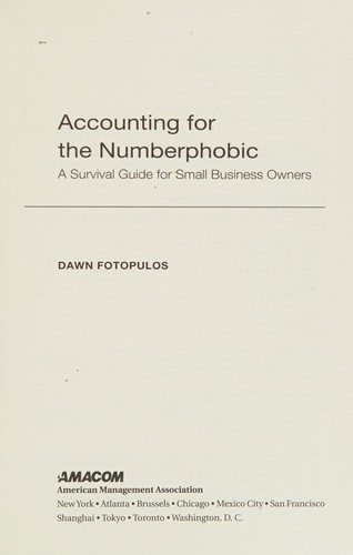 Accounting for the Numberphobic cover